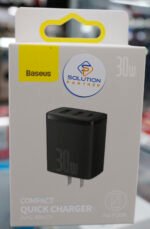 BASEUS Compact Quick Charger 2U+C Three Ports 30W Travel Power Adapter - Image 2