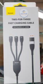Baseus Cable Flash Series Ⅱ Two-for-three Fast Charging Data Cable USB to M+L+C 100W - Image 4