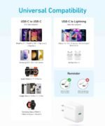 Anker 20W USB C Fast Wall Charger with Type C to C Cable - Image 6