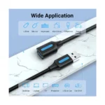 Vention CBHBI USB Male to Female 3 Meter Black Extension Cable - Image 2